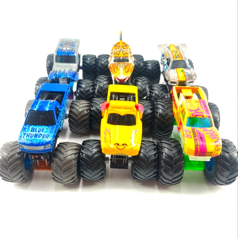 Monster Truck Toy Set - Blue, Yellow, Multicolor